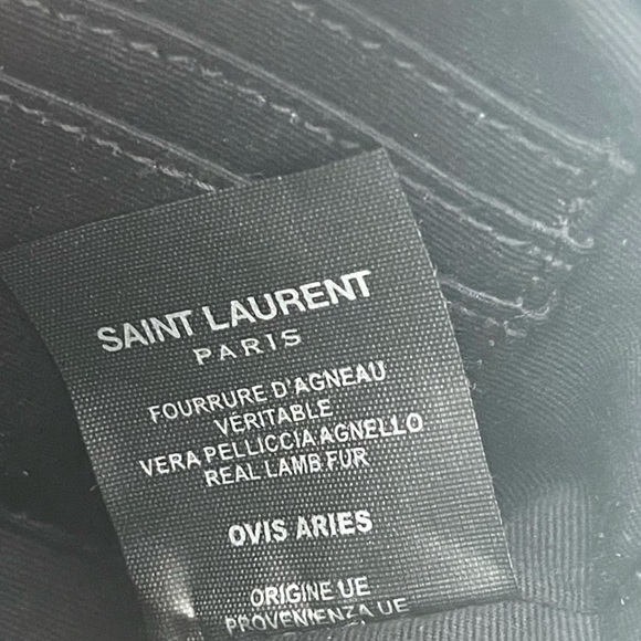 YSL Lou TEDDY LOGO Belt Bag Shearling & Nubuck Bumbag Sherpa SAINT LAURENT - Picture 10 of 15